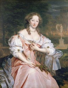 a painting of a woman in an elegant dress