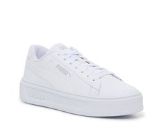 Puma Smash v3 Platform Sneaker - Women's - Free Shipping | DSW Outfits With Platform Sneakers, Platform Sneakers Outfit, White Platform Sneakers, Sneakers Puma, Puma Sneakers, Puma Women, Platform Sneaker