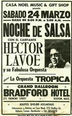 an old concert poster with the band's name in spanish and english on it