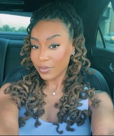 Locs With Loose Curls, Loc Curls Styles, Curly Locs Hairstyles, Curled Locs, Locs With Curls, Loc Curls