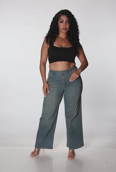 Plus Size Almost Famous Wide Leg Jeans - Medium Wash Jean Wide Leg, Puma Outfit, Weatherproof Boots, Romper And Jacket, Almost Famous, Denim Shoes, Girls Pajamas, Girls Jacket, Short Girls