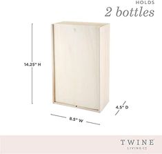 two bottles are shown with the measurements for each one in front of it and on the bottom