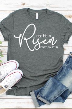 Easter Shirt Ideas For Women, Easter Tshirt Designs, Christian Shirt Ideas, Easter Shirt Ideas, Christian Gift Ideas, Faith Shirts, Scripture Svg, Running A Small Business, Scripture Quote