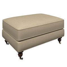 a footstool that is sitting on wheels