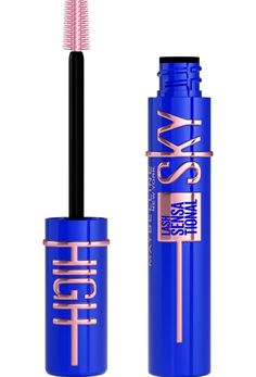 Mascara Bleu, Lash Sensational Sky High Mascara, Sky High Mascara, Mascara Maybelline, Colored Mascara, Maybelline Mascara, Blue Mascara, Lash Sensational, Maybelline Lash Sensational