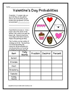 valentine's day probabilities worksheet