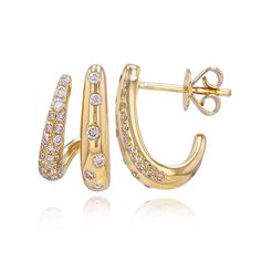 Introducing our exquisite 14k Gold  Diamond Wrap Earring - a glamorous and sophisticated piece designed to enhance your elegance and make a statement. Crafted with meticulous attention to detail, this wrap earring features diamonds set in a luxurious 14k gold setting. The diamond wrap design brings a sleek and contemporary feel to this earring, making it a versatile accessory for special occasions or to elevate your everyday style.   ✪ DETAILS * 14K Gold (Stamped 14K for Purity Authenticity) * Available in 14K Yellow, White, and Rose Gold * Weight: 1.84 Grams * Height: 11.5 mm * Genuine, conflict-free diamonds * Total Carat: 0.43 Carats * Sold as a pair ✪  PRODUCTION TIMES This product will be shipped between 2-4 days if it is currently in stock. In the case of backorder, delivery may take Elegant Gold Diamond Earrings With Brilliant Cut, Elegant Yellow Gold Cluster Earrings For Evening, Elegant Yellow Gold Diamond Earrings With Accents, Exquisite Yellow Gold Earrings With Brilliant Cut, Luxury Gold Cluster Earrings With Diamond Accents, Diamond Hoop Earrings In Yellow Gold For Evening, Exquisite Earrings With Pave Setting For Evening, Gold Earrings With Prong Setting For Everyday Luxury, 14k Gold Diamond Earrings For Evening