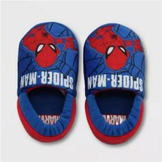 These Slippers Will Keep Your Little One Comfy All Day Colorful Fun Design Your Kid Will Love Made From Soft Fabric For Comfortable Lounging Features Cute Spider Man Graphics No Return All Sales Are Final Blue Indoor Slippers With Rubber Sole, Casual Blue Slippers With Soft Sole, Cute Blue Non-slip Slippers, Fun Blue Non-slip Slippers, Blue Non-slip Fun Slippers, Comfortable Synthetic Slippers For Playtime, Blue Slippers With Round Toe For Playtime, Blue Synthetic Slippers With Rubber Sole, Blue Round Toe Slippers For Playtime