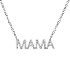 Sparkle your mother in this adorable 14K diamond "MAMA" necklace, that she is sure to love. Perfect for: picking up the kids, sunday brunch, running errands Available in 14K rose, yellow and white gold 0.16 carats diamond 16" chain 6mm Letter Height Crystal Names, Mommy Necklace, Mama Necklace, 14k Yellow Gold Necklace, 14k Gold Necklace, Custom Name Necklace, Sunday Brunch, Simple Jewelry, Gold Details