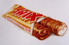 a drawing of a wrapped hot dog with the word x - mix on it's wrapper