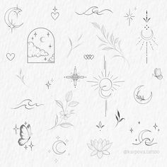 Pretty Tattoo Ideas, Pretty Tattoo, Small Girly Tattoos, Boho Tattoos, Beautiful Flower Tattoos, Handpoke Tattoo, Small Pretty Tattoos, Fine Line Tattoo, Petite Tattoos