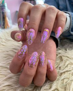 Uñas Ideas, Glass Nails Art, Hello Nails, Hippie Nails, Moon Nails, Grunge Nails, Cute Gel Nails