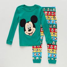 Get your Mickey Mouse fan ready for bed in style with this Disney Collection pajama set. Made from 100% cotton, this set includes a long-sleeve tee with a bold graphic, plus a coordinating pair of pull-on printed pants. # Pieces In Set: 21st Piece Description: Top1st Piece Fabric: Rib1st Piece Fiber Content: 100% Cotton1st Piece Care: Machine Wash, Tumble Dry2nd Piece Description: Pants2nd Piece Closure Type: Full Elastic2nd Piece Fabric: Rib2nd Piece Fiber Content: 100% Cotton2nd Piece Care: Ma Kids Pajamas, Pajama Sets, Printed Pants, Big Boys, Kids Boys, Random Stuff, Pajama Set, Long Sleeve Tees, Pajamas