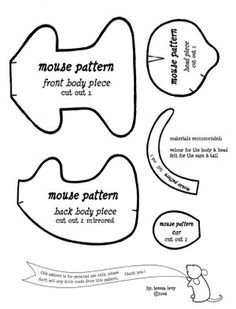 the mouse pattern is cut out and ready to be used for sewing or crafting