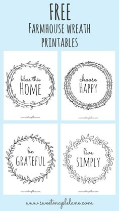 four free printable farmhouse wreaths for the home