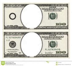 two twenty dollar bills with white space in the center and one hundred dollars on each side