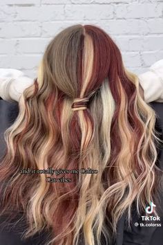 Sleek Autumn Hairstyles for Back to School: Malfoy-Inspired Playful Fall Hair: Calico Patterns Meet Malfoy Elegance 3 Colour Hair Dye, Calico Hair Medium Length, Hair Ideas For Blondes Color, Fall Inspo Hair, Fall Inspired Hair Color Brunettes, Pulp Riot Hair Color Swatches, Fairy Hair Color Ideas, Pop Of Color Hair Blonde, Color Placement Hair