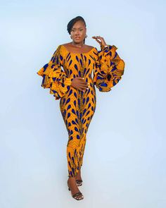 African Print Ankle-Length Gown Ankle Length Gown, Ankara Dresses, African Print, Unique Print, Ankara, Ankle Length, Vibrant Colors, Wardrobe, High Quality