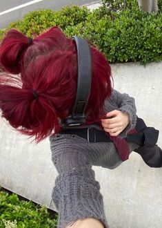 Fuschia Red Hair, Hairdye Inspo Alt, Alt Hair Inspo Color, Red Grunge Hair, Curly Hair Color Ideas Red, Bright Dyed Hair, Alt Dyed Hair, Fun Colored Hair, Tri Color Hair