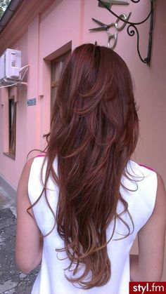 Long red brown hair Hair Colorful, Color Balayage, Red Brown Hair, Short Layers, 2015 Hairstyles, Long Red Hair, Trendy Hair Color, Haircut And Color, Hair Color And Cut