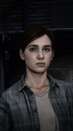 the walking dead game character is looking at the camera