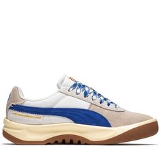 Canvas upper Suede Formstrip and eyelet EVA midsole Rubber outsole Extra laces included Lost Management Cities x Puma collaboration Color: Warm White/Clyde Royal Style: 398632 01 Cazal Sunglasses, Womens Air Jordans, Nike Air Max For Women, Royal Style, Jersey Pants, Puma X, Latest Sneakers, Newest Jordans, A Bathing Ape