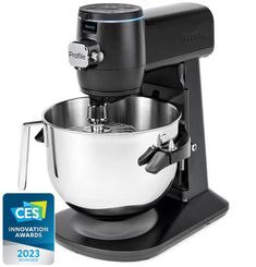 a black and white mixer with the ces innovation award badge