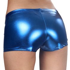 Material: 90% Polyester 10% Spandex Size L: Length: 7" Waist: 30" Stretch Blue Pants With Built-in Shorts, Fitted Blue Shorts, Blue Fitted Bottoms Short Length, Blue Elastane Summer Pants, Blue Elastane Shorts, Blue Elastane Pants For Summer, Blue Bottoms With Built-in Shorts, Blue Fitted Short Leg Pants, Fitted Short Leg Blue Pants