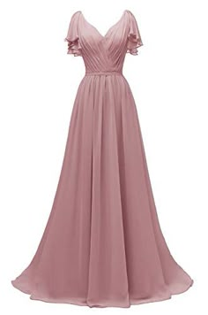 Evening Gowns Online, Bridesmaid Dresses Long Chiffon, Bridesmaid Dresses With Sleeves, 파티 드레스, Chiffon Dress Long, Indian Gowns Dresses, Evening Party Gowns, Gowns With Sleeves