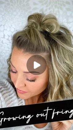 Ashley Erickson on Instagram: "Ever been stuck in a hair rut while trying to grow out fringe/bangs 🙋🏼‍♀️ Here are two easy and cute ways to pull those bangs back! . . #hair #hairreel #reelhair #shorthair #thinhair #finehair #hairideas #hairtutorial #hairvideos #hairoftheday #haircut #haircolor #hairstyles #easyhair #cutehair #growingoutbangs #cutehairstyles #everydayhair #layeredhaircut #layeredhair #layeredbob #hairlove" Ways To Style Growing Out Bangs, Hairstyles With Bangs Pinned Back, Fringe Pinned Back Hairstyles, Pulling Bangs Back Cute Ways To, How To Tie Back Bangs, Growing Our Bangs Hairstyles, Grow Bangs Out Fast, Pulling Back Bangs, Pin Bangs Back Hairstyle