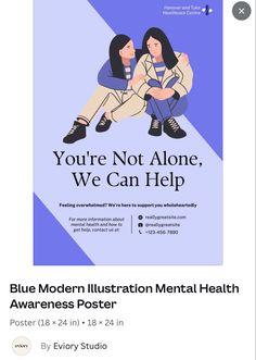 Unknown Author. (n.d.). Free, custom printable mental health awareness posters | CANVA. Retrieved February 3, 2023, from https://www.canva.com/posters/templates/mental-health/ Illustration Design Poster, Health Posters, Mental Health Posters, Awareness Poster, February 3, Health Awareness, Mental Health Awareness, Poster Template