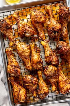 grilled chicken wings on a cooling rack