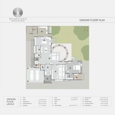 the ground plan for an apartment building with three floors and two garages, including one bedroom