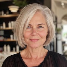 magnific vy9AIdk0sKzvn5dBk6W1 Sleek Bob with Precision Cut 50 Year Old Bob Hairstyle, Bob Hair Square Face, Short Bob Grey Hair Over 50, Blonde Bob Over 50, Bob With Layers Around Face, White Bob Haircut, Short Bob For Older Women, Tapered Bob Haircut, Gray Hair Bob