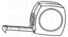 a black and white drawing of a tape dispenser