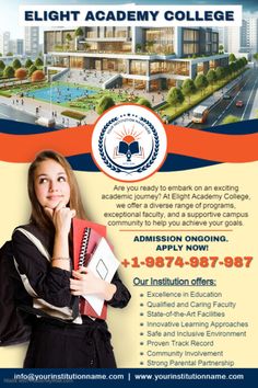 Editable School College Enrolment Banner Template academic admission intake banner poster flyer ad College Admission Poster, School Ads, College Poster, School Fair, Poster Template Free, Community Involvement, College Admission