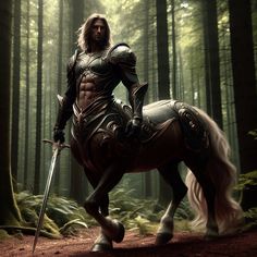 a man in armor riding on the back of a horse