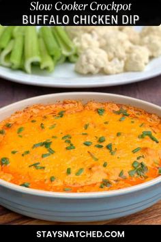 this slow cooker crockpot buffalo chicken dip is the perfect side dish