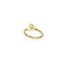 Gold & Stone Ring - A hydrangea-inspired flower with a diamond center blooms from the branch-like band on this delicate, 18k gold ring. Makes a sweet statement whether worn alone or stacked with other favorite pieces.<br><br>Diamonds: 0.02tcw Delicate Gold Flower Ring With Rose Cut Diamonds, Flower-shaped Yellow Gold Rings With Single Cut Diamonds, Delicate Yellow Gold Flower Ring With Rose Cut Diamonds, Flower Shaped Yellow Gold Rings With Single Cut Diamonds, Yellow Gold Flower-shaped Rings With Single Cut Diamonds, Dainty Yellow Gold Flower Ring With Rose Cut Diamonds, Yellow Gold Flower Ring With Single Diamond For Promise, Delicate Flower Ring With Rose Cut Diamonds, Delicate Yellow Gold Flower Ring