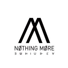 the logo for nothing more, which is black and white with letters that spell out something