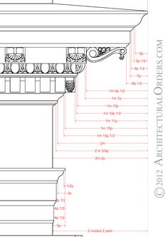 an architectural drawing showing the details of a corb style fireplace mantel and its measurements