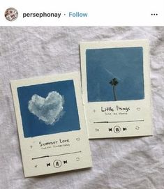 two polaroid pictures with the same image on them, one has a palm tree