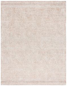 a white rug with an intricate design on the front and back side, in neutral tones