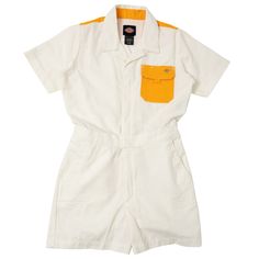 Dickies Women Twill Short Overalls (white / cloud) Coverall Short Outfits, Dickies Overalls Outfits Women, Professional Outfits Summer, Short Overalls, White Overalls Outfit, Women Streetwear Summer, Black Women Streetwear, Streetwear Summer Outfits, Summer Outfits Athletic