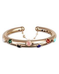 Pasquale Bruni 18k Rose Gold Luna in Fiore Bracelet with Rainbow Gemstones & Diamonds Pasquale Bruni, Knot Stud Earrings, Rainbow Gemstones, Knot Studs, Mini Hoop Earrings, Pearl Stud Earrings