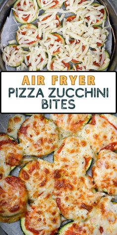 an air fryer pizza zucchini bites with cheese