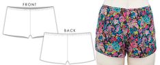 the front and back view of men's boxer shorts with floral print on them