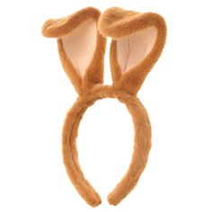 a brown bunny ears headband on a white background