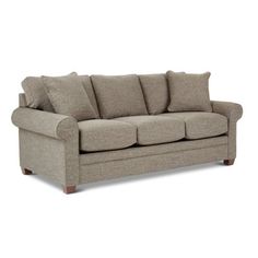 an image of a couch with pillows on the top and bottom cushions in grey color