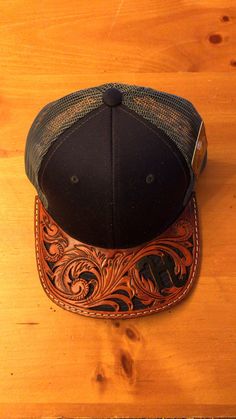 Made to order Leather Hat Pattern, Leather Spur Straps, Dopp Bag, Custom Boots, Cap Patterns, Cap Designs, Boot Straps, Hat Ideas, Leather Art